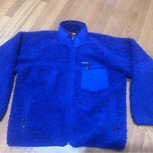 Patagonia y2k vintage deep pile retro X cardigan Blue Fleece Jacket large